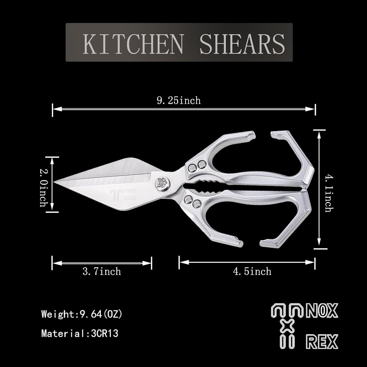 Kitchen Shears,Poultry Scissors,Stainless Steel Heavy Duty Scissors,Universal metal handles for both left and right hands,dishwasher safe shears sharp for Meat/food/Home/courtyards