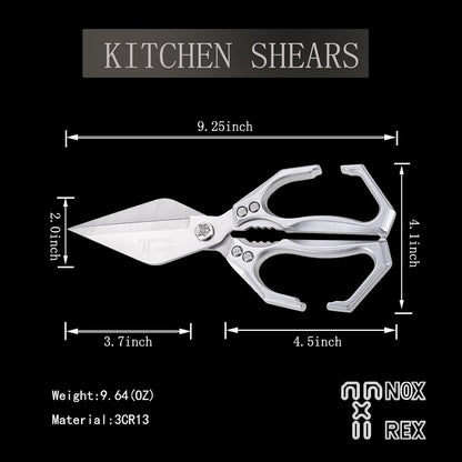 Kitchen Shears,Poultry Scissors,Stainless Steel Heavy Duty Scissors,Universal metal handles for both left and right hands,dishwasher safe shears sharp for Meat/food/Home/courtyards