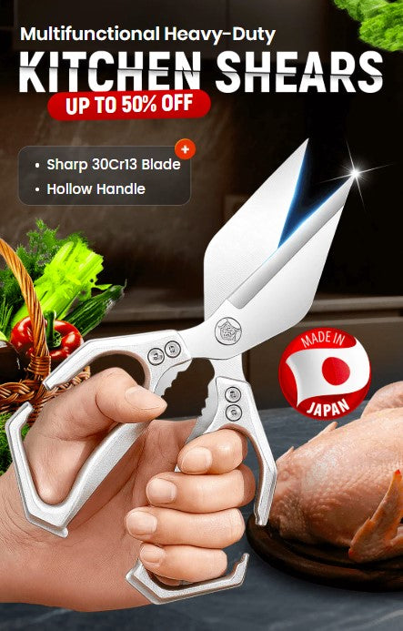 Kitchen Shears,Poultry Scissors,Stainless Steel Heavy Duty Scissors,Universal metal handles for both left and right hands,dishwasher safe shears sharp for Meat/food/Home/courtyards