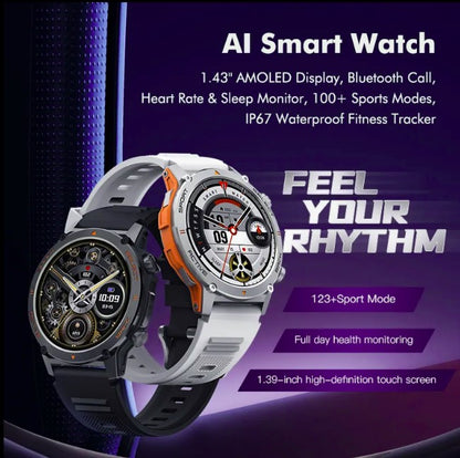 Touch Screen Heart Rate Sleep Fitness Monitor Sports Bluetooth Smart Watch with Ai Chatgpt