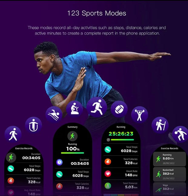 Touch Screen Heart Rate Sleep Fitness Monitor Sports Bluetooth Smart Watch with Ai Chatgpt